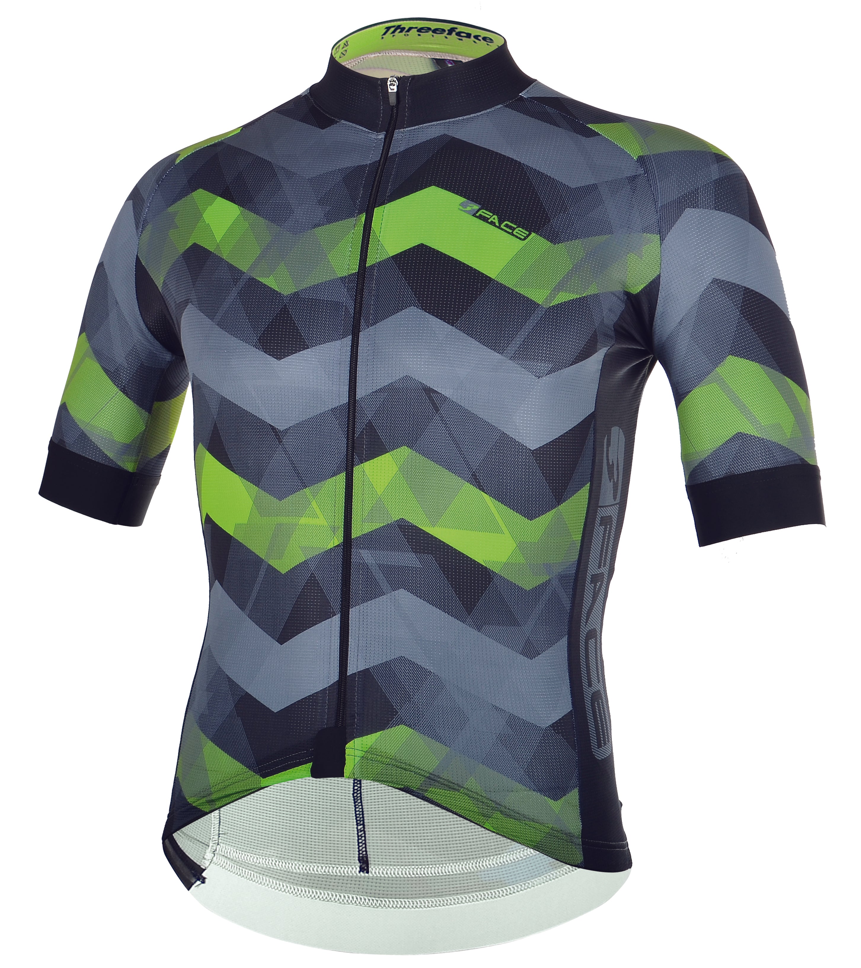 Bluza Ciclism Zigzag Negru-Verde Fluor